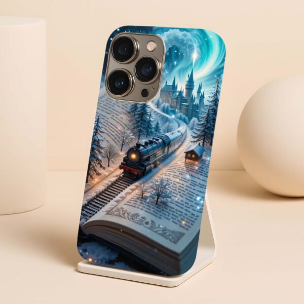 Home whimsical winter train premium printed phone case iphone & samsung