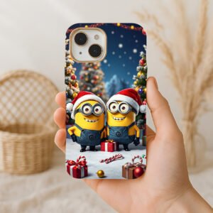 minions themed christmas premium printed phone case iphone & samsung