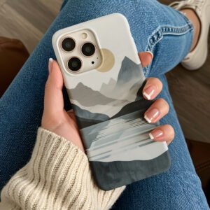 minimal mountain landscape liquid silicone premium printed phone case iphone & samsung