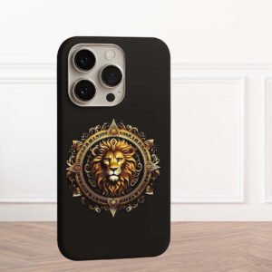 angel lion matte black premium printed phone case iphone & samsung