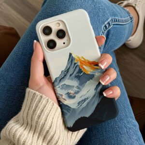 minimal mountain liquid silicone premium printed phone case iphone & samsung