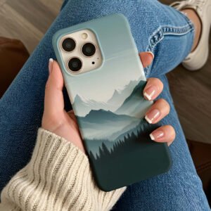 minimal mountain liquid silicone premium printed phone case iphone & samsung