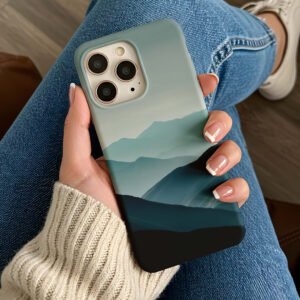 minimal mountain liquid silicone premium printed phone case iphone & samsung