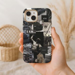 black aesthetic collage premium printed phone case iphone & samsung