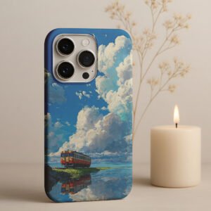 lo fi anime train scene premium printed phone case iphone & samsung