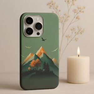minimal mountain liquid silicone premium printed phone case iphone & samsung
